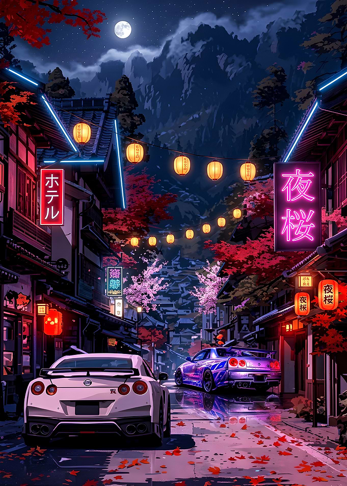 Nissan GT-R Night Street Scene