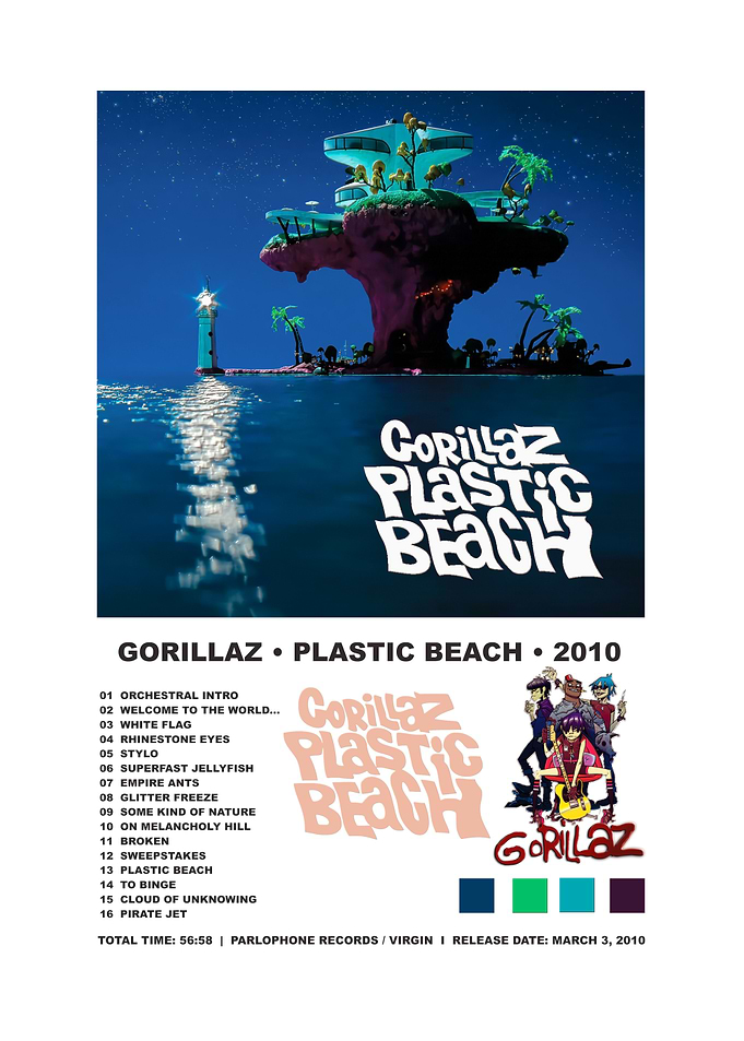 Gorillaz Plastic Beach Album Poster