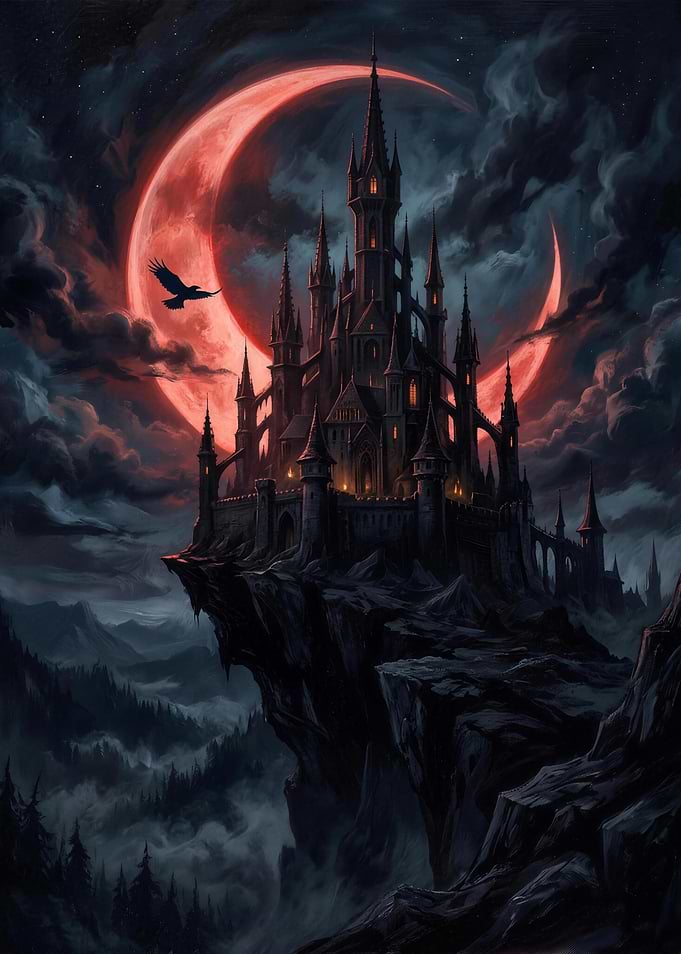 Ravenspire Castle - Gothic Fantasy Metal Poster