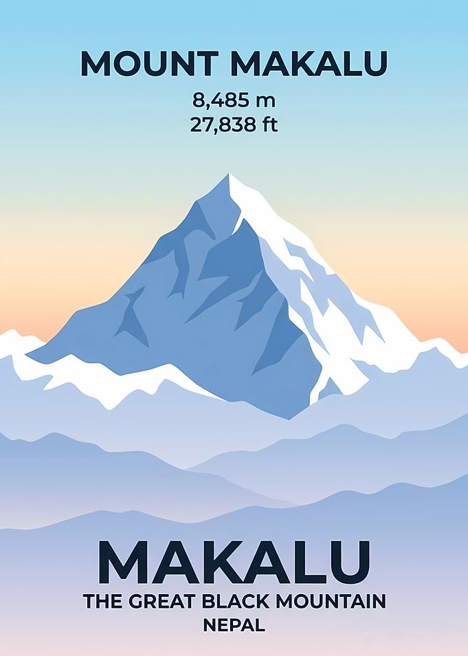 Minimalist Mount Makalu Poster