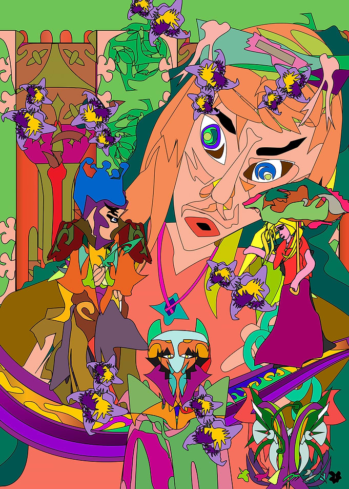 Abstract Fantasy Character Collage