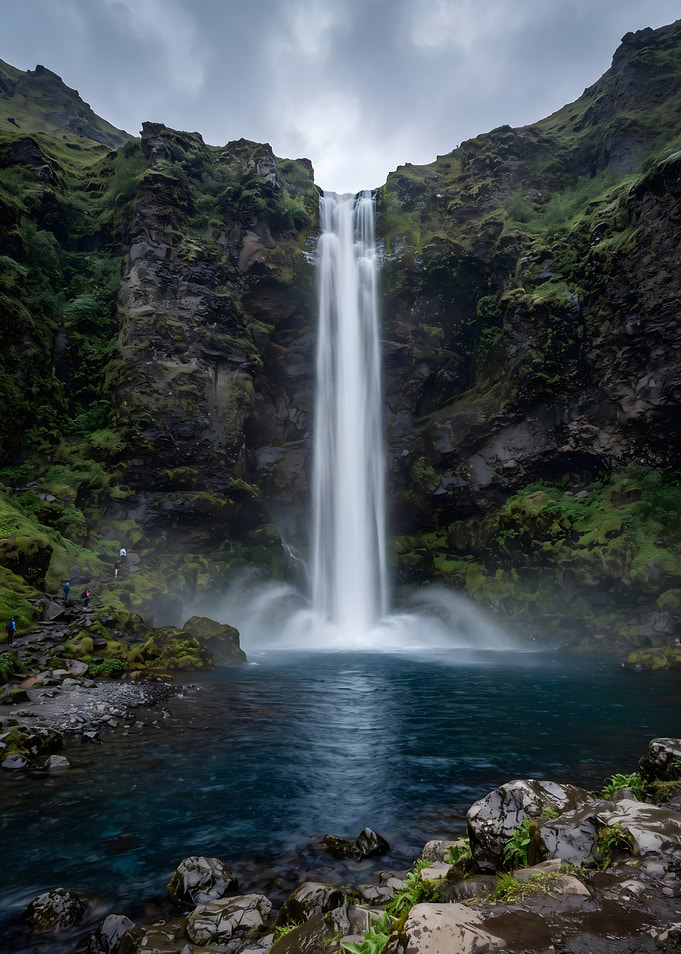 Majestic Waterfall in Icelandic Landscape
