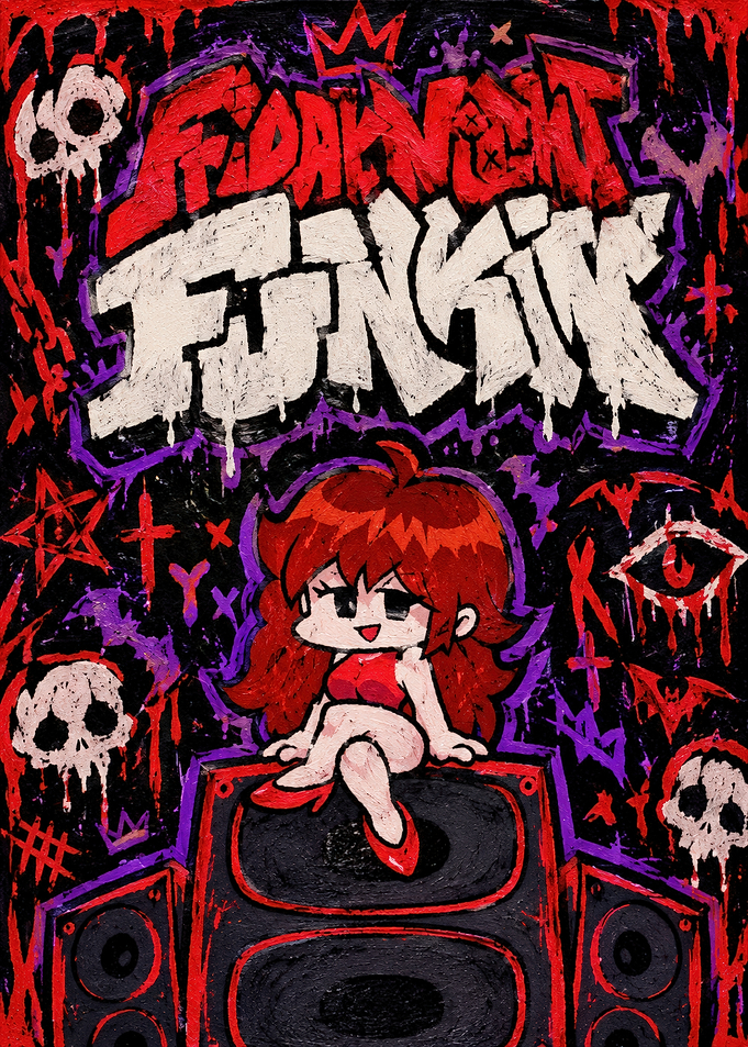 Friday Night Funkin Girlfriend Graffiti Art