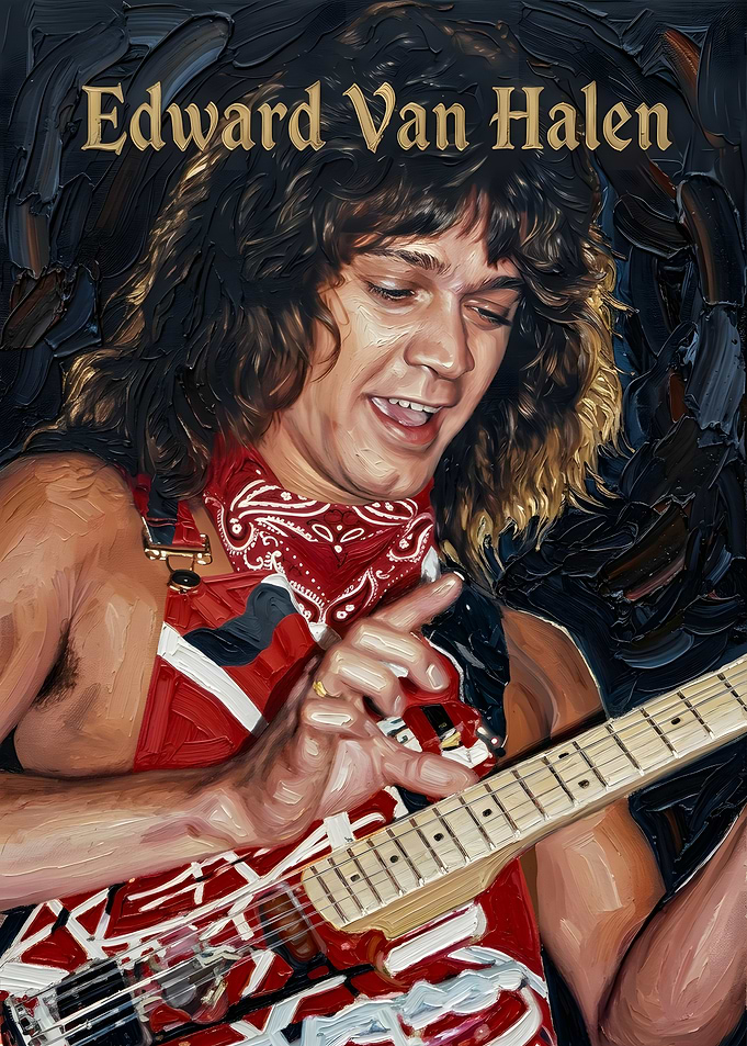 Eddie Van Halen Oil Painting Portrait