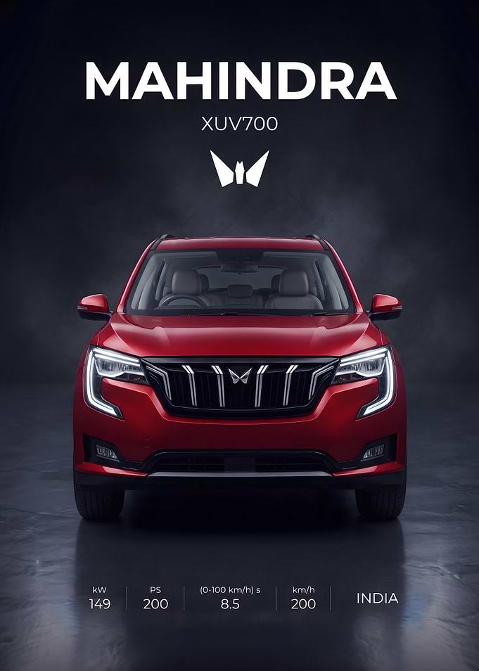 Mahindra XUV700 Promotional Car Poster