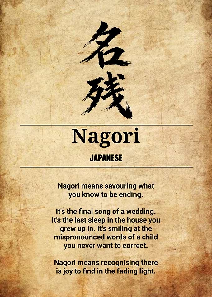 Nagori Japanese Definition Poster