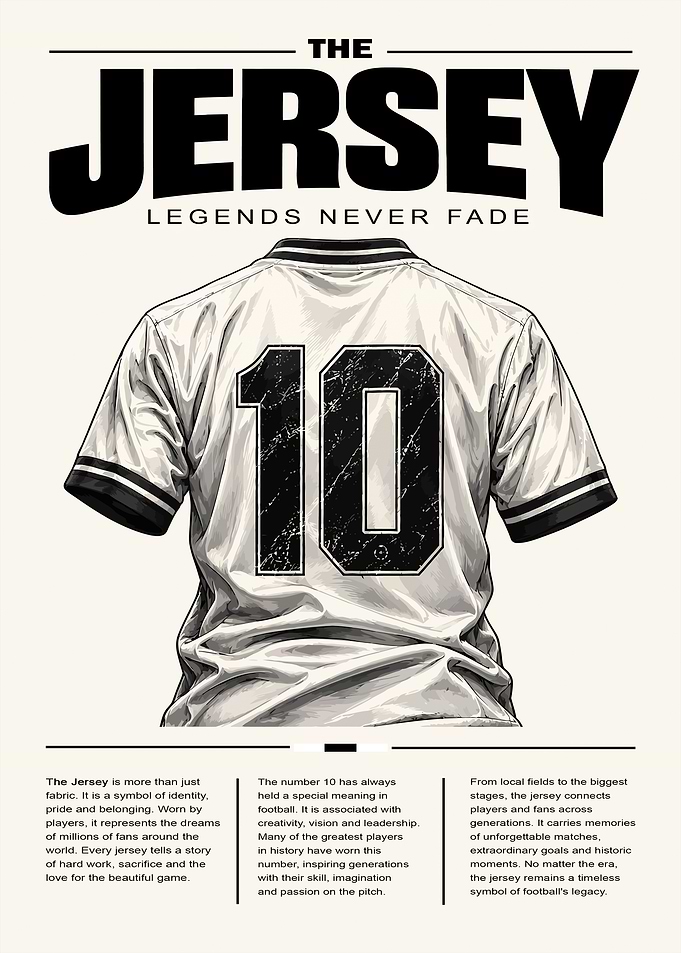 The Jersey Number 10 Football Poster