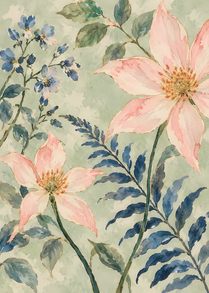 Watercolor Floral Botanical Art Print