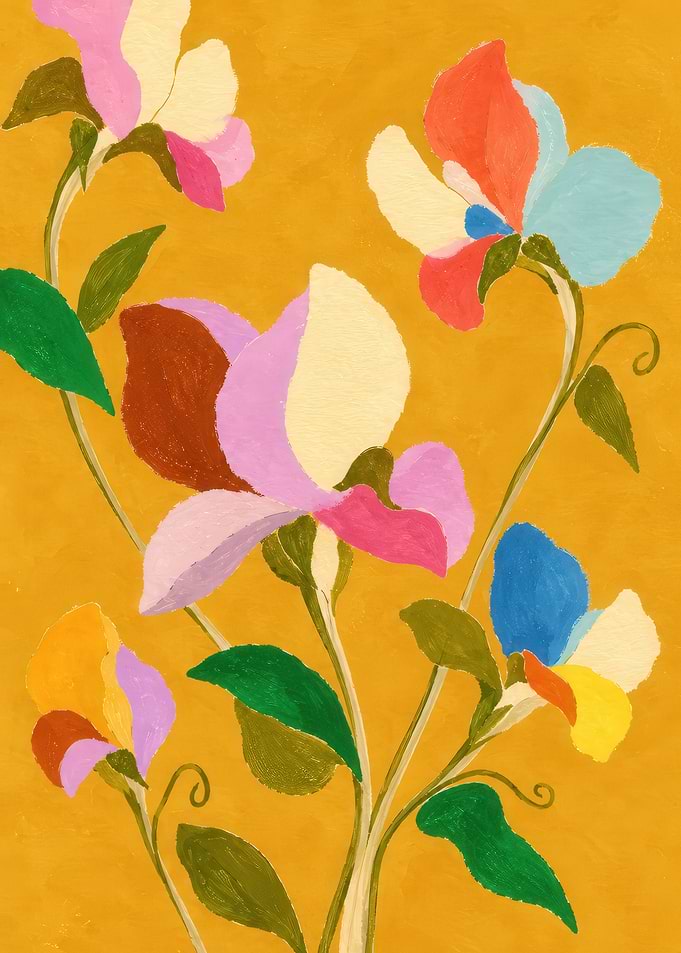 Colorful Abstract Floral Painting