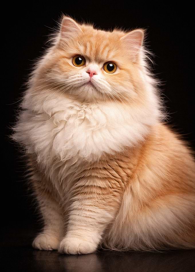 Fluffy Ginger Persian Cat Portrait