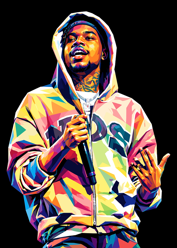 Colorful Low Poly Rapper Portrait