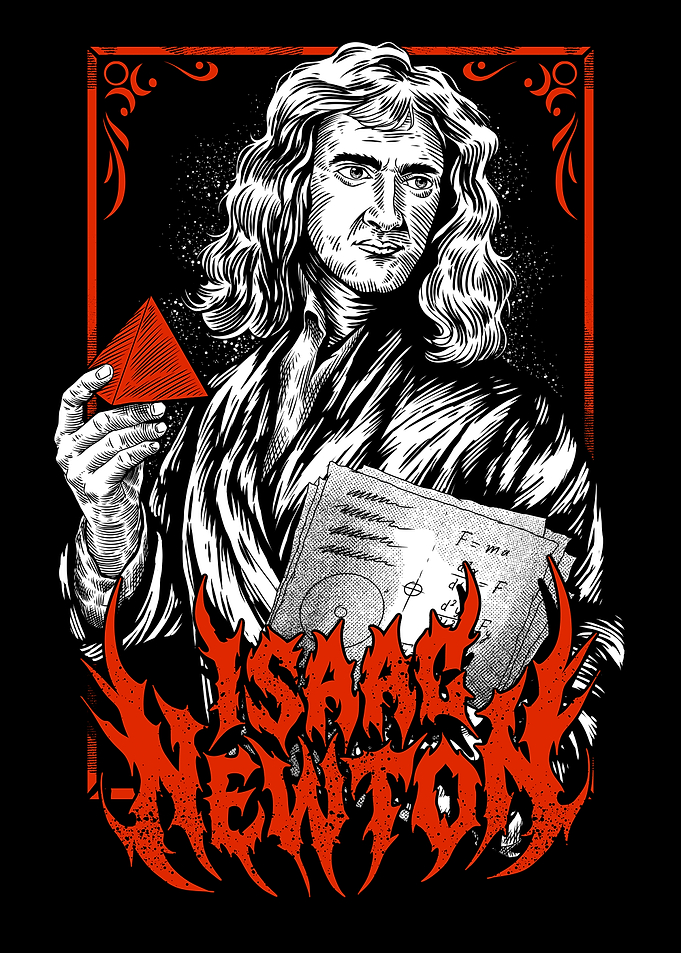 Isaac Newton Metal Style Portrait