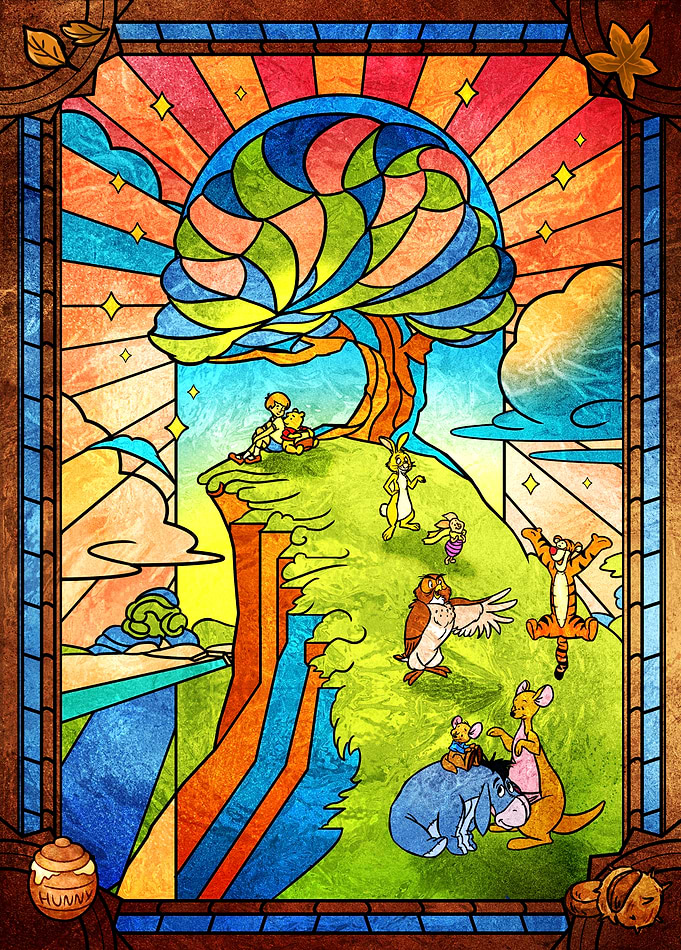 Winnie the Pooh - Stained Glass
