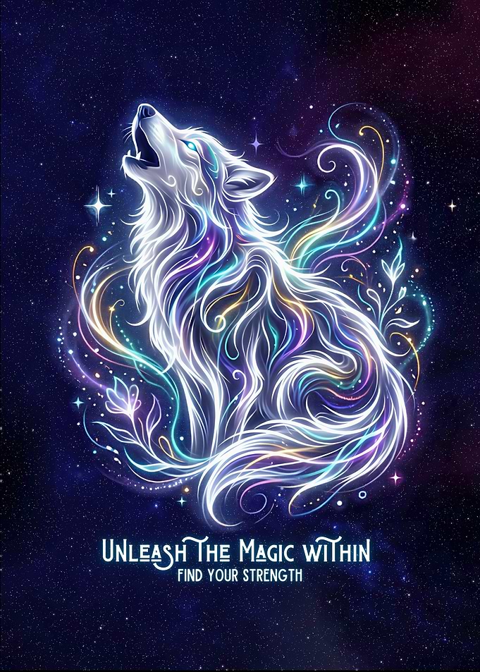 Cosmic Howling Wolf Unleash the Magic Within