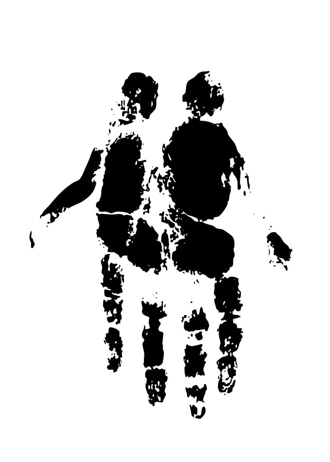 Abstract Handprint Silhouette Art