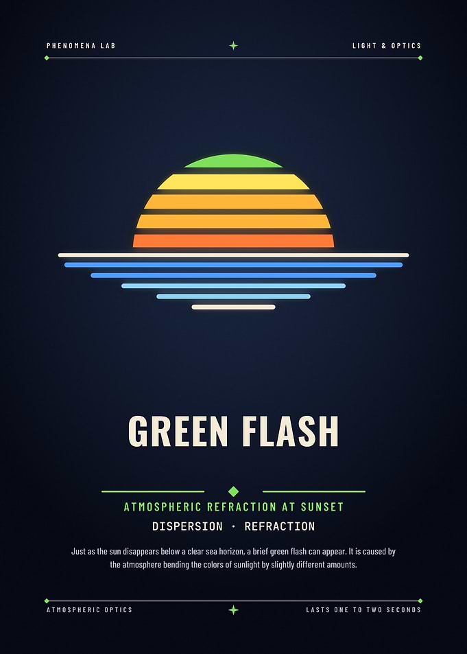 Green Flash Atmospheric Phenomenon Poster