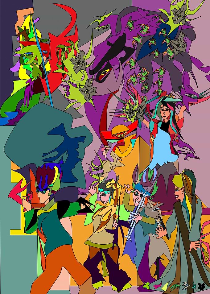 Abstract Fantasy Character Illustration