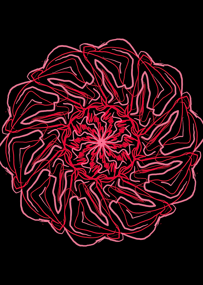 Abstract Red and Pink Mandala