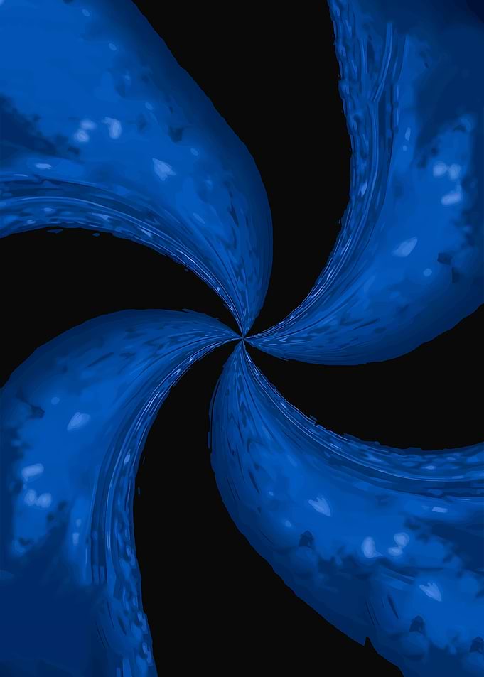 Abstract Blue Swirling Vortex