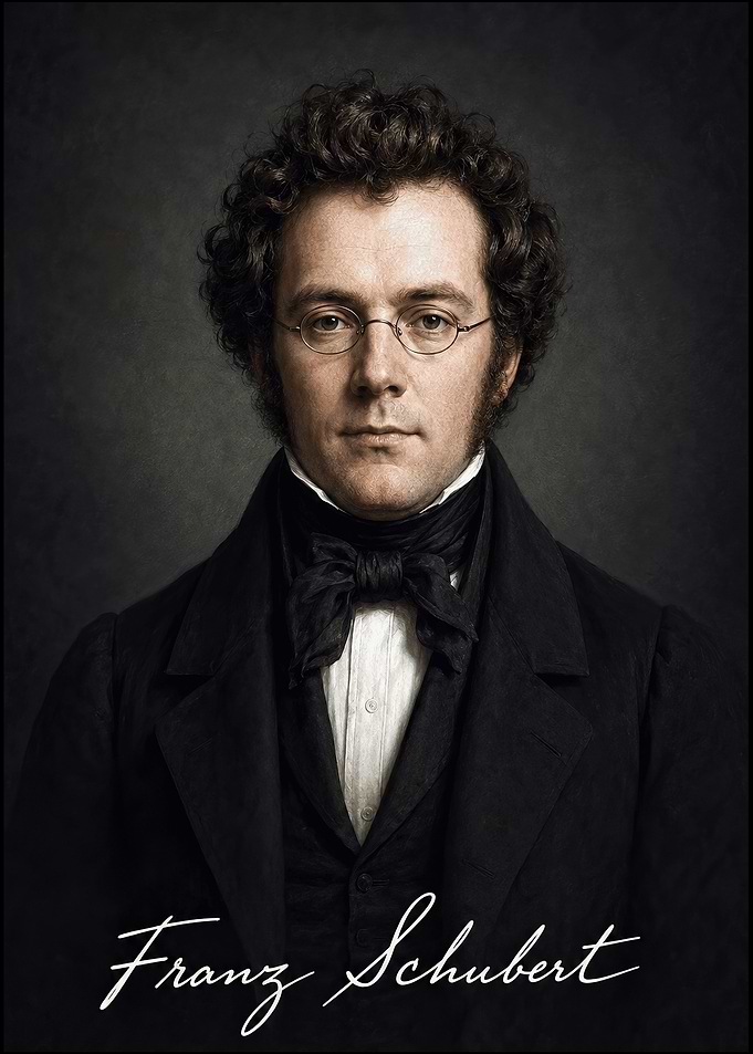 Portrait of Composer Franz Schubert