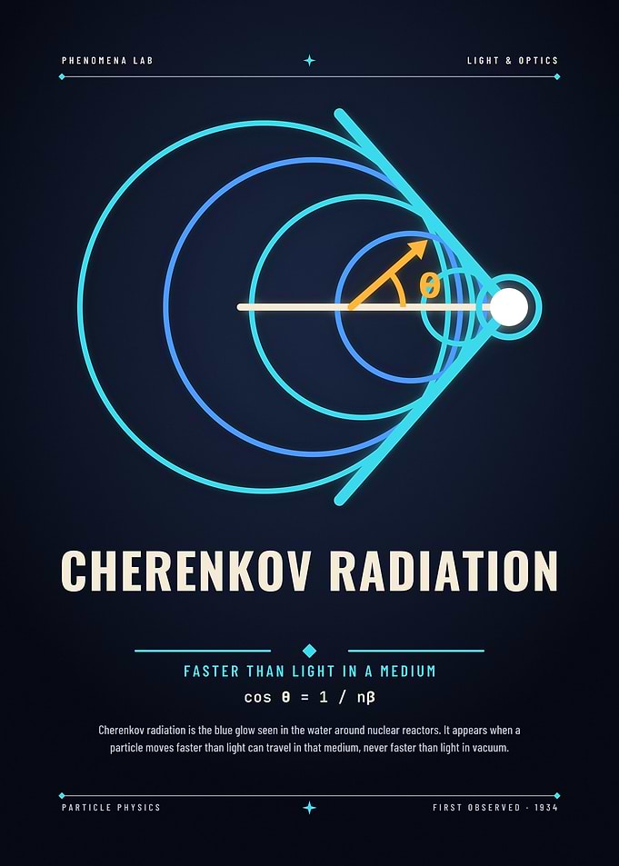 Cherenkov Radiation Physics Infographic Poster