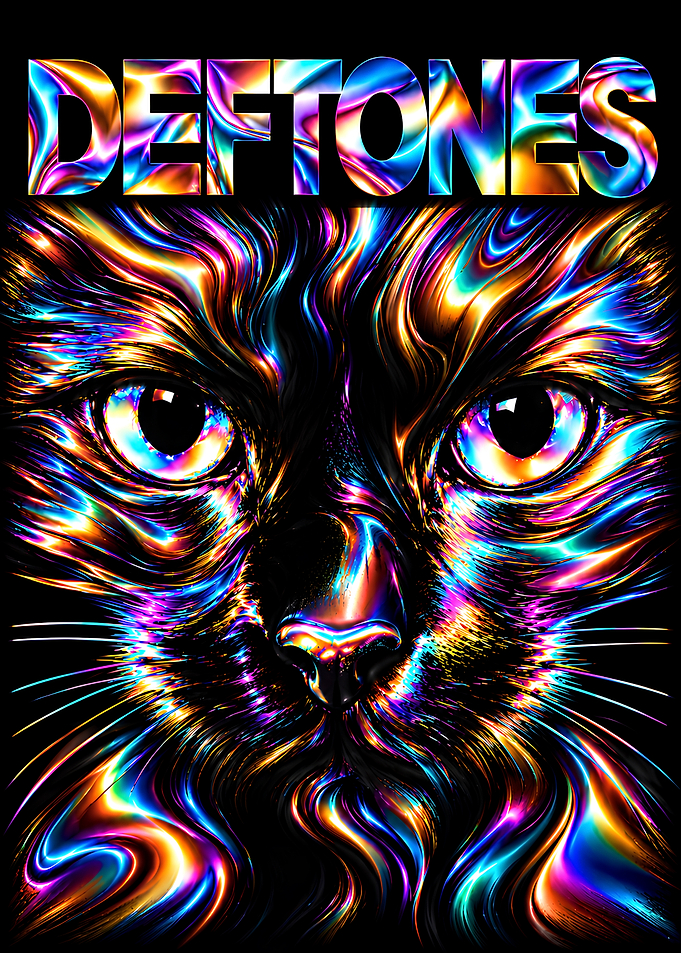 Deftones Iridescent Cat Portrait