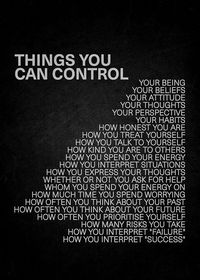 Things You Can Control Inspirational Poster