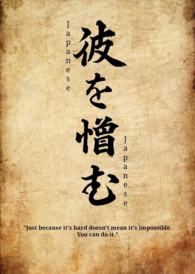Japanese Calligraphy Inspirational Poster