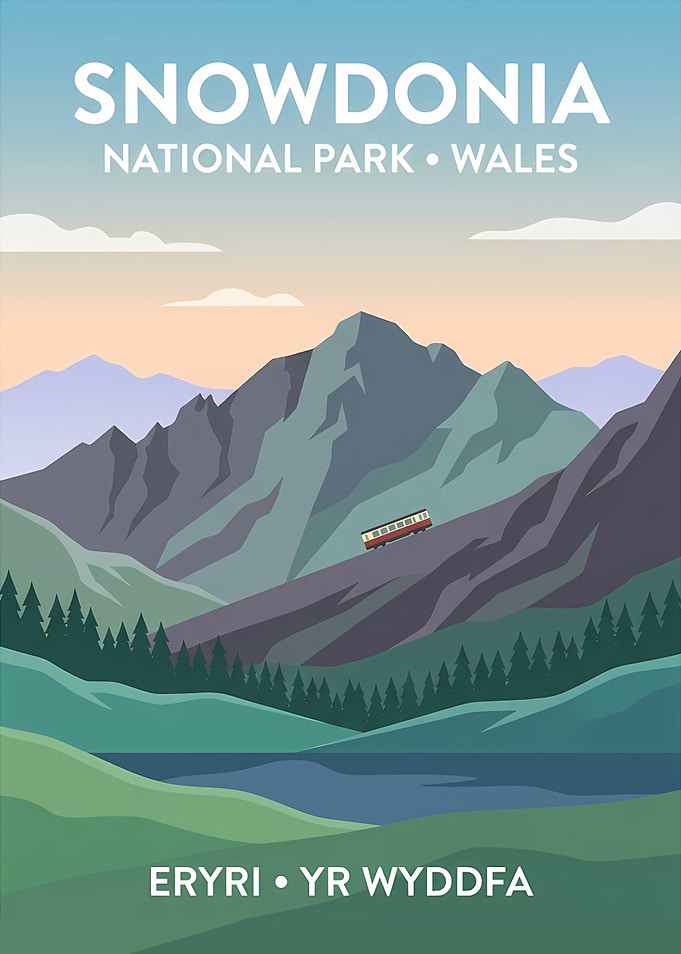 Snowdonia National Park Travel Poster