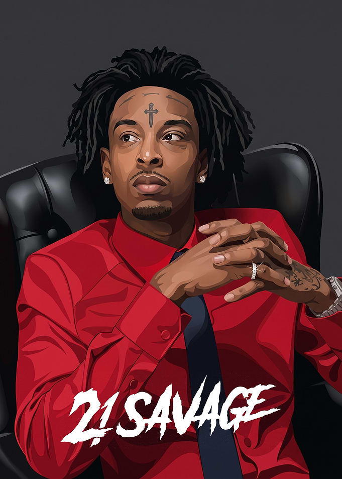 21 Savage Digital Portrait