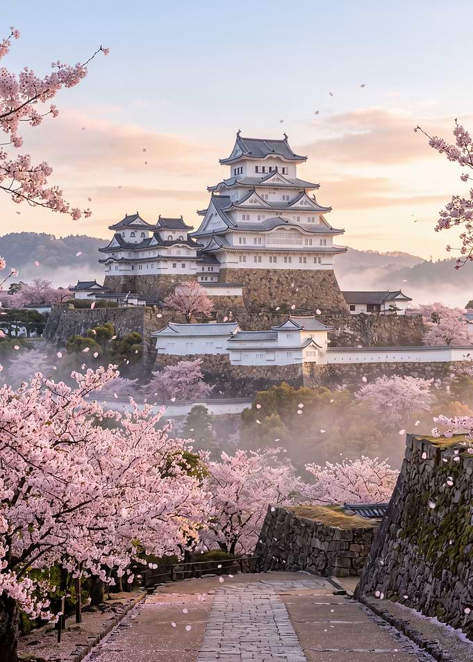 Himeji Castle in Cherry Blossom Season