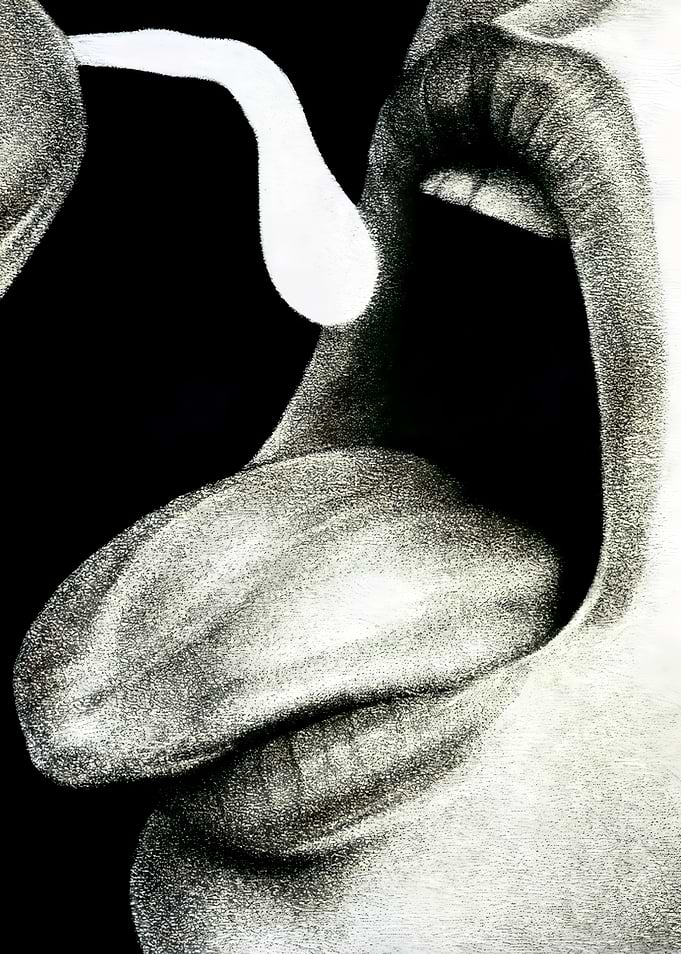 Stippled Drawing of Open Mouth