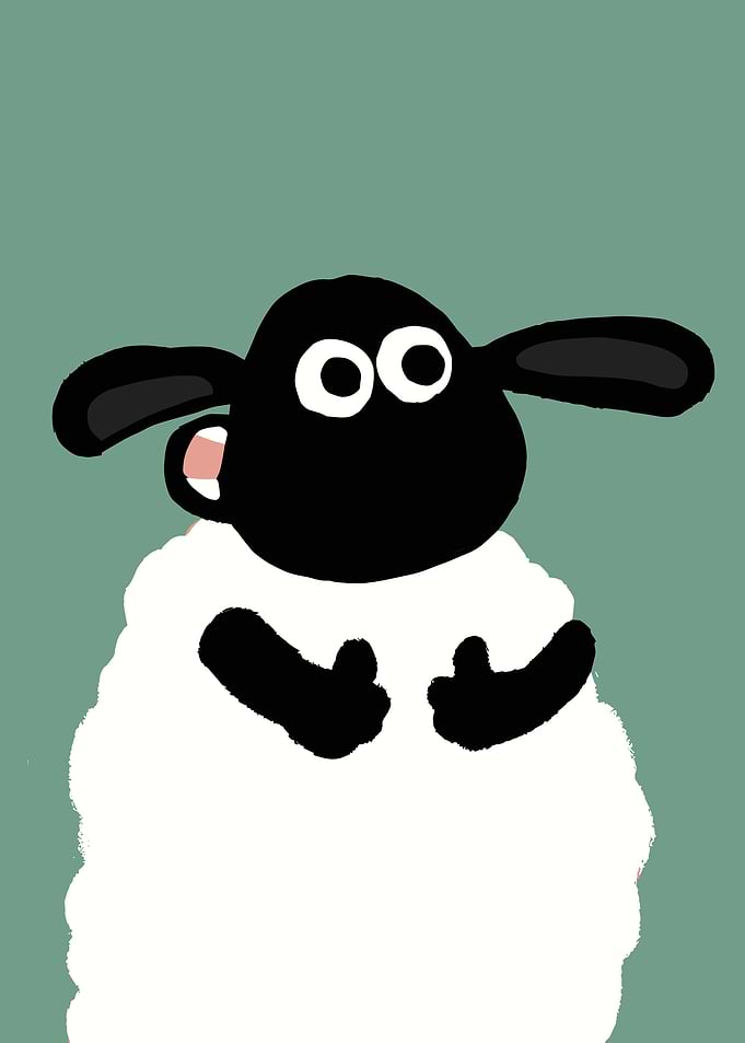 Shaun the Sheep Cartoon Illustration