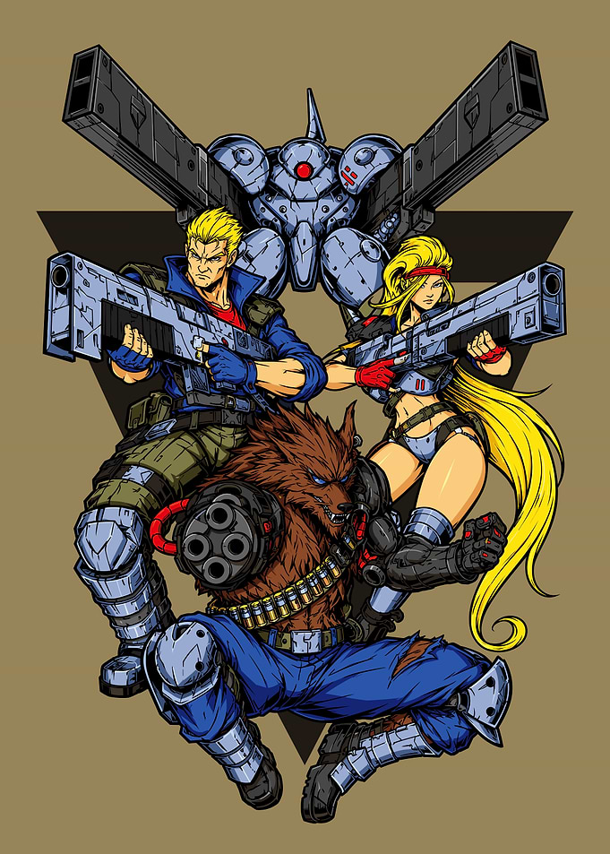 Contra Game Characters Illustration