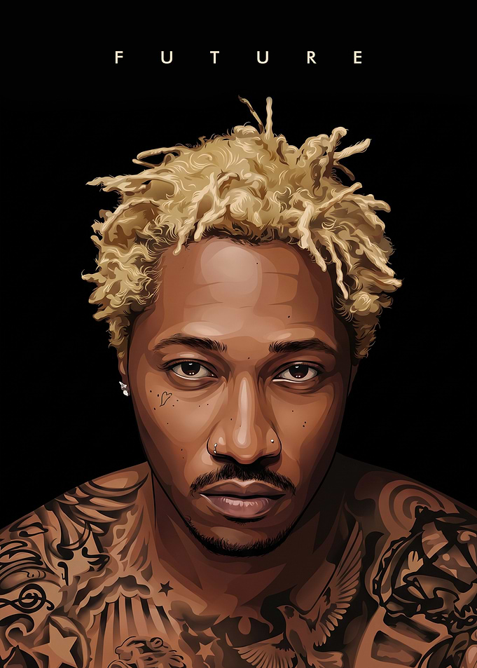 Future Rapper Portrait Illustration