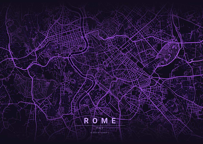 Rome Italy City Map Poster