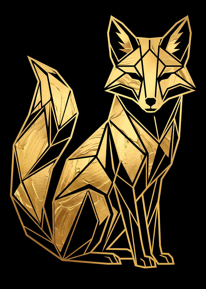 Geometric Golden Fox Illustration