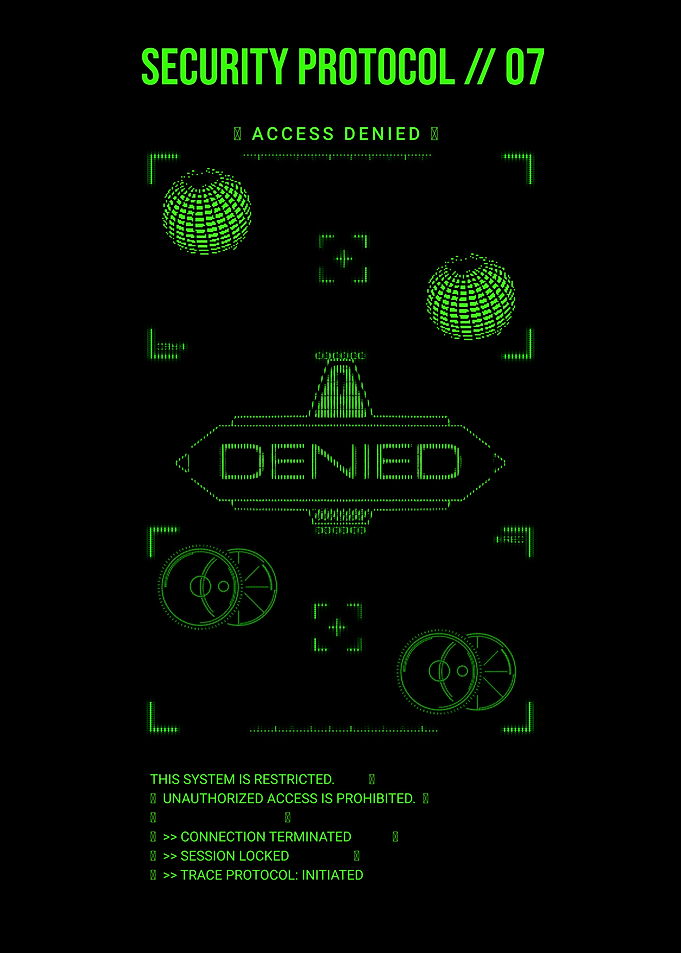 Cyberpunk Security Protocol Access Denied Interface