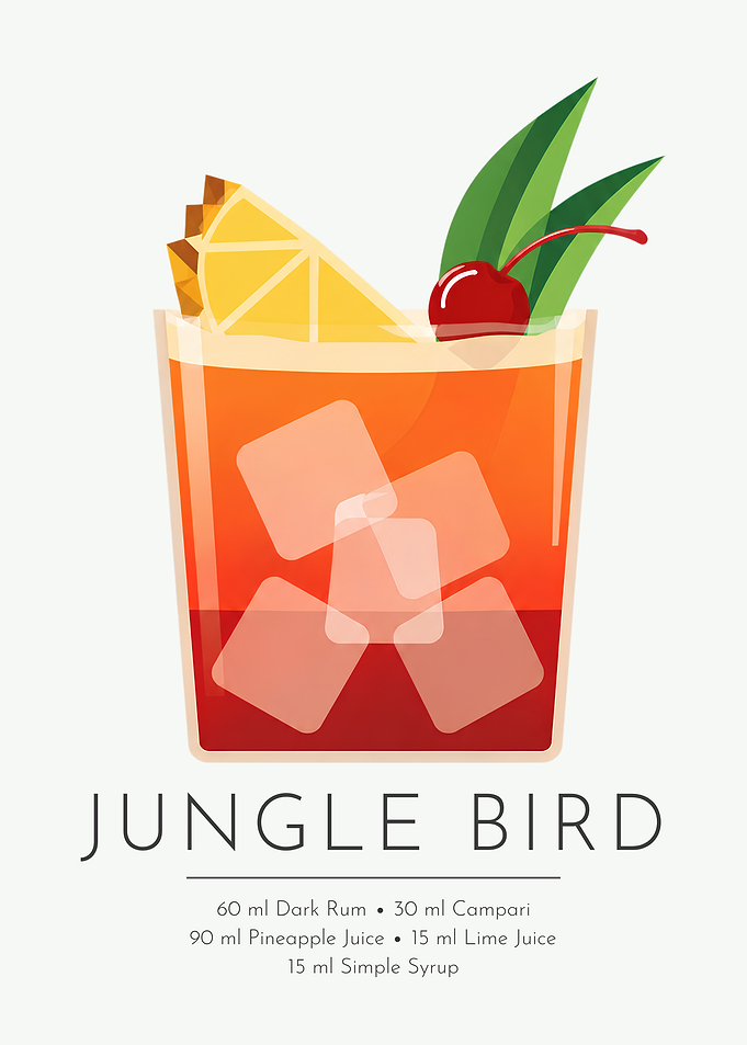 Jungle Bird Cocktail - Tropical Rum Cocktail