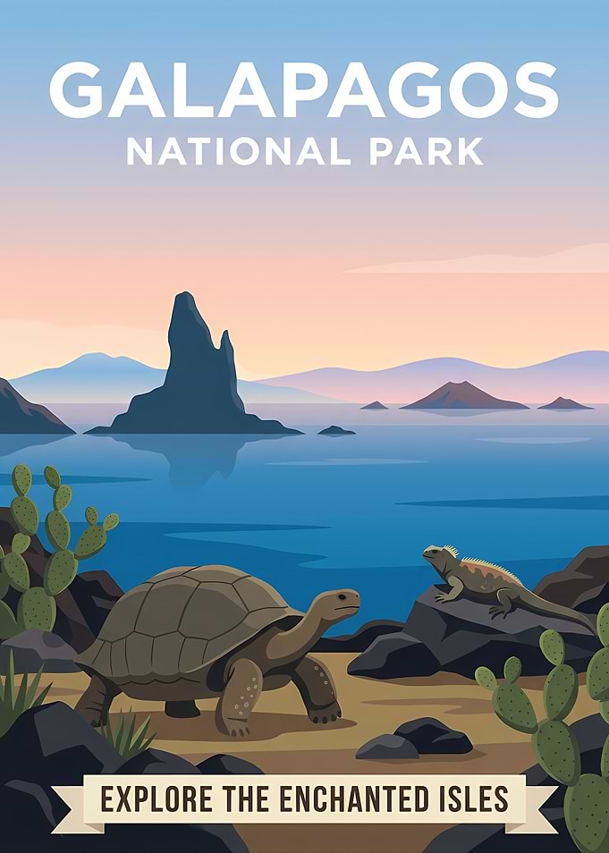Galapagos National Park Travel Poster