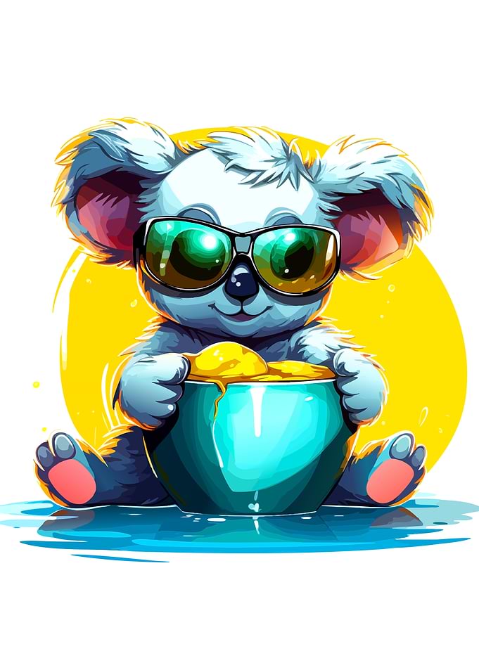 Cool Koala Eating Yellow Treat