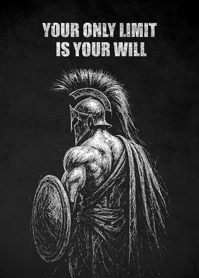 Spartan Warrior Limit Will Inspirational Wall Art