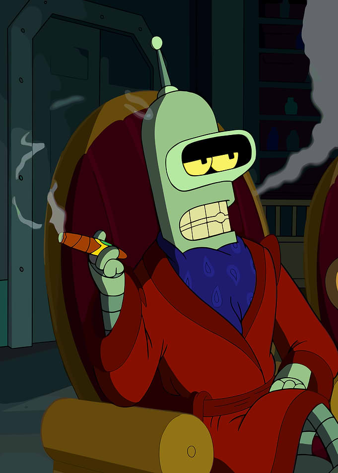 Bender Bending Rodriguez Smoking Cigar