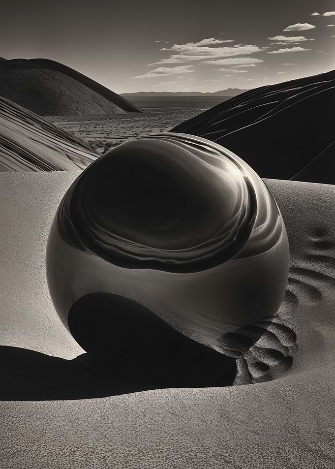 Desert Sphere in Silent Dunes
