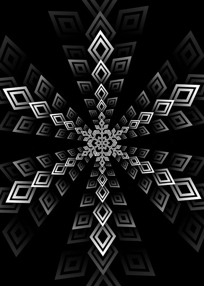 Geometric Snowflake Pattern Abstract Art
