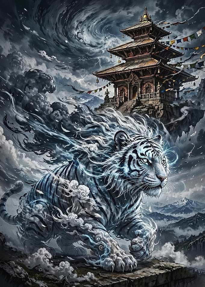 Spirit Tiger Temple Fantasy Art