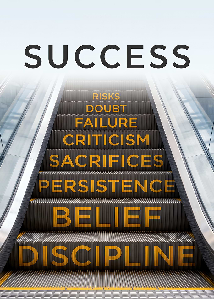 Success Staircase Motivational Poster