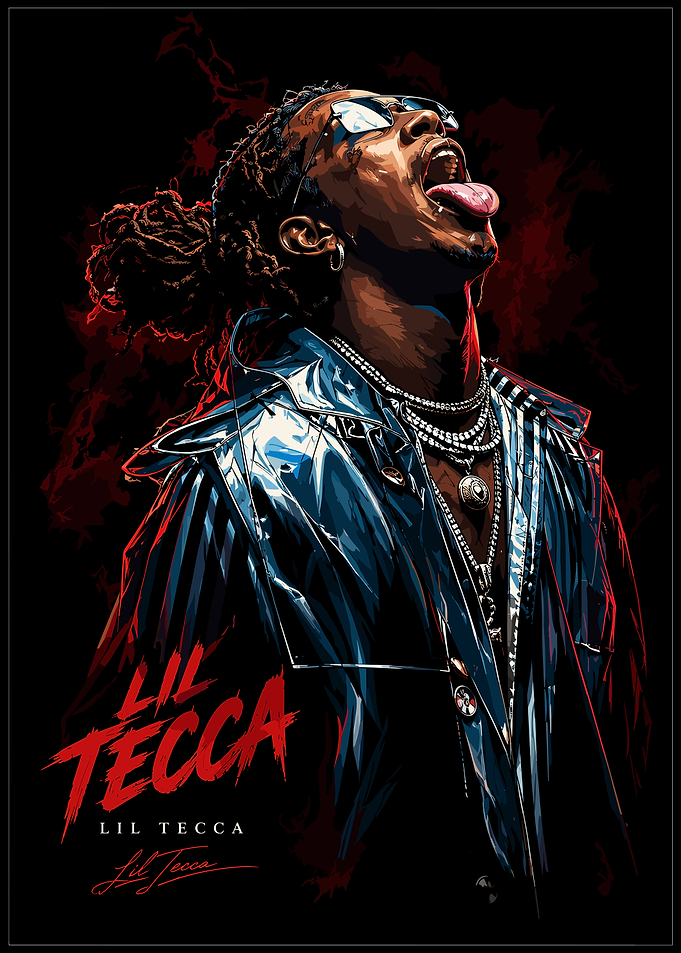 Lil Tecca Stylized Portrait Poster