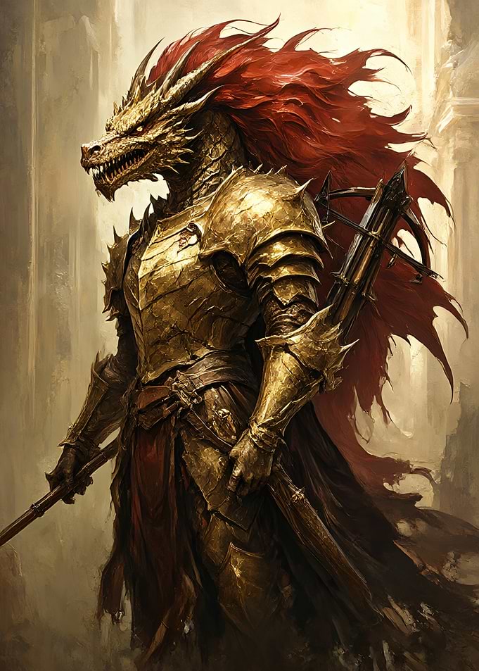 Golden Dragon Knight Warrior