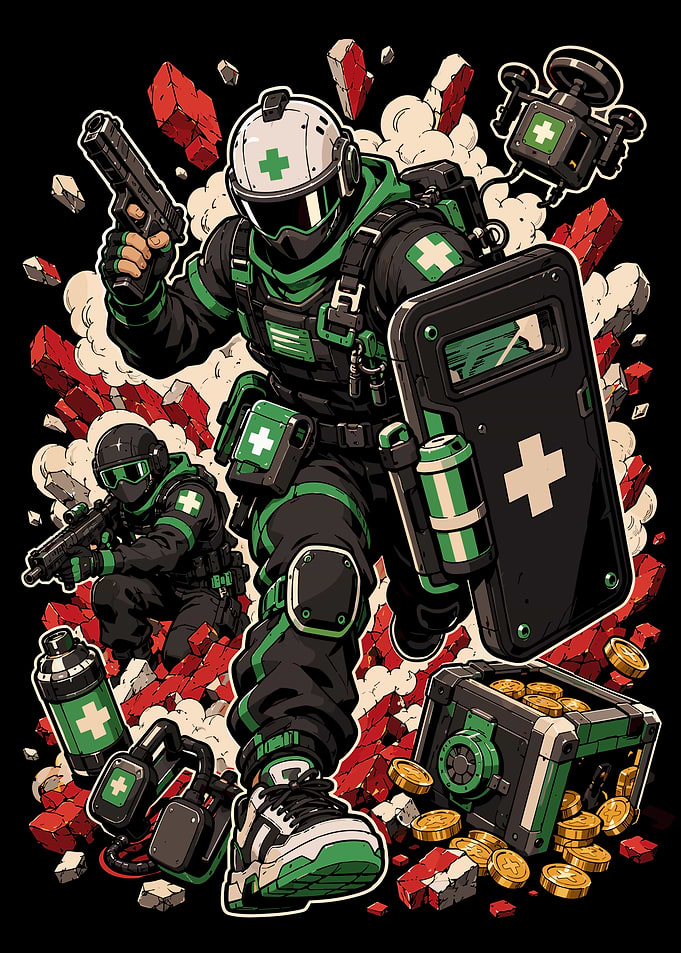 Tactical Medic Squad Pixel Art
